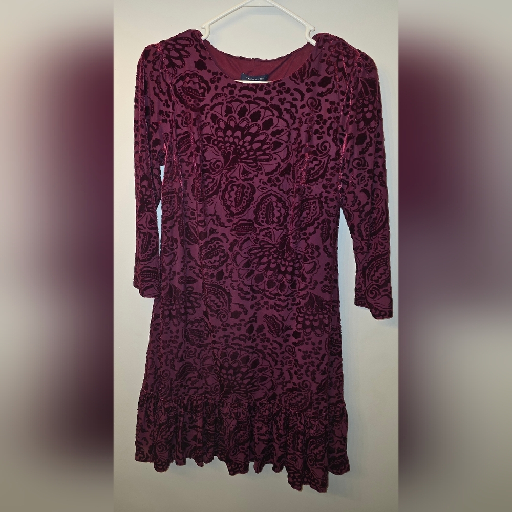 Tommy Hilfiger Burgundy Floral Long Sleeve Dress